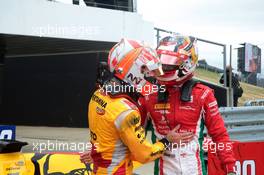 Race 1, Charles Leclerc (MON) PREMA Racing race winner and 2nd place  Norman Nato (FRA) Pertamina Arden 15.07.2017. FIA Formula 2 Championship, Rd 6, Silverstone, England, Saturday.