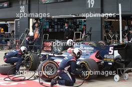 Race 1, Pit stop, Luca Ghiotto (ITA) RUSSIAN TIME 15.07.2017. FIA Formula 2 Championship, Rd 6, Silverstone, England, Saturday.