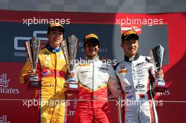 Race 2, Start From L to R: Giuliano Alesi (FRA) Trident, Raoul Hyman (RSA) Campos Racing, Nirei Fukuzumi (JAP) ART Grand Prix 09.07.2017. GP3 Series, Rd 2, Spielberg, Austria, Sunday.
