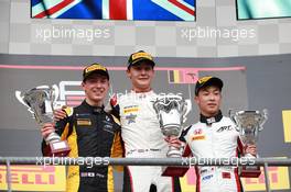 Race 1, 2nd place Jack Aitken (GBR) ART Grand Prix, George Russell (GBR) ART Grand Prix race winner and 3rd place Nirei Fukuzumi (JAP) ART Grand Prix 26.08.2017. GP3 Series, Rd 5, Spa-Francorchamps, Belgium, Saturday.