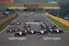 Race 2, Start of the race 27.08.2017. GP3 Series, Rd 5, Spa-Francorchamps, Belgium, Sunday.
