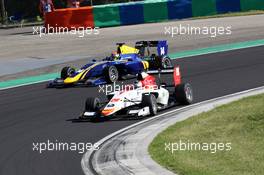 Race 2, Julien Falchero (FRA) Campos Racing and Matthieu VaxiviÃ¨re (FRA) Dams 30.07.2017. GP3 Series, Rd 4, Budapest, Hungary, Sunday.