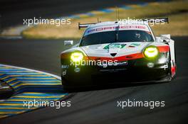 Michael Christensen (DEN) / Kevin Estre (FRA) / Dirk Werner (GER) #92 Porsche GT Team, Porsche 911 RSR. FIA World Endurance Championship, Le Mans 24 Hours - Practice and Qualifying, Wednesday 14th June 2017. Le Mans, France.