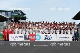 Drivers' group photograph. FIA World Endurance Championship, Le Mans 24 Hours - Practice and Qualifying, Wednesday 14th June 2017. Le Mans, France.