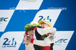 Thomas Laurent (FRA) and David Cheng (USA) #38 Jackie Chan DC Racing, Oreca 07 - Gibson, celebrate second position on the podium. pictures. Every used picture is fee-liable. Â© Copyright: Price / XPB Images 14.06.2017-18.06.2016 Le Mans 24 Hour Race 2017, Le Mans, France