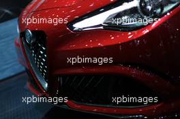 Alfa Romeo Giulia Quadrifoglio details 07-08.03.2017. Geneva International Motor Show, Geneva, Switzerland. www.xpbimages.com, EMail: requests@xpbimages.com - copy of publication required for printed pictures. Every used picture is fee-liable. © Copyright: Photo4 / XPB Images