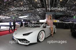 Stand Girl 07-08.03.2017. Geneva International Motor Show, Geneva, Switzerland. www.xpbimages.com, EMail: requests@xpbimages.com - copy of publication required for printed pictures. Every used picture is fee-liable. © Copyright: Photo4 / XPB Images