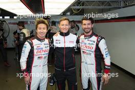 (L to R): Kamui Kobayashi (JPN); Mike Conway (GBR); Jose Maria Lopez (ARG) #07 Toyota Gazoo Racing Toyota TS050 Hybrid. 16.07.2017. FIA World Endurance Championship, Round 4, Nurburgring, Germany, Sunday.