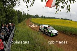 29.06.2017 - Shakedown, Benito Guerra (MEX) - Daniel Cue (ESP) Skoda Fabia R5, MOTORSPORT ITALIA 30.06-02.07.2017 FIA World Rally Championship 2017, Rd 5, Rally Poland, Mikolajki, Poland