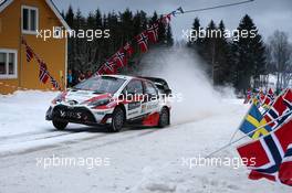 10.02.2017 - Juho Hanninen (FIN)-Kaj Lindstrom (FIN) Toyota Yaris WRC, Toyota Gazoo Racing WRT 09-12.02.2017 FIA World Rally Championship 2017, Rd 2, Sweden, Sweden, Karlstad