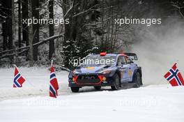 11.02.2017 - Dani Sordo (ESP)-Marc Marti (ESP),Hyundai i2 Coupe WRC, Hyundai Motorsport 09-12.02.2017 FIA World Rally Championship 2017, Rd 2, Sweden, Sweden, Karlstad