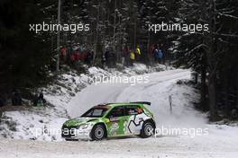 09.02.2017 - Shakedown, Ole Christian (NOR) - Stig Rune SKJÃ†RMOEN (NOR) Skoda Fabia R5, Printsport 09-12.02.2017 FIA World Rally Championship 2017, Rd 2, Sweden, Sweden, Karlstad
