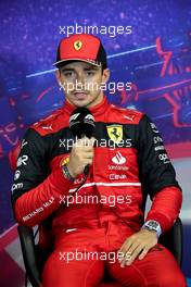 Charles Leclerc (MON) Ferrari in the post qualifying FIA Press Conference. 23.07.2022. Formula 1 World Championship, Rd 12, French Grand Prix, Paul Ricard, France, Qualifying Day.