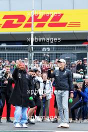 (L to R): Lewis Hamilton (GBR) Mercedes AMG F1 and George Russell (GBR) Mercedes AMG F1. 30.06.2022. Formula 1 World Championship, Rd 10, British Grand Prix, Silverstone, England, Preparation Day.
