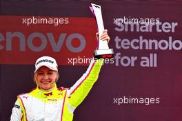Emma Kimilainen (FIN) Puma W Series Team celebrates her second position on the podium. 02.07.2022. W Series, Rd 3, Silverstone, England, Race Day.