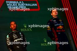 Lewis Hamilton (GBR), Mercedes AMG F1  and Max Verstappen (NLD), Red Bull Racing  02.04.2023. Formula 1 World Championship, Rd 3, Australian Grand Prix, Albert Park, Melbourne, Australia, Race Day.