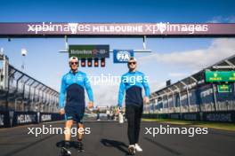 Logan Sargeant (USA) Williams Racing (Right) walks the circuit with Ben Jacobs (AUS) Williams Racing Personal Trainer. 29.03.2023. Formula 1 World Championship, Rd 3, Australian Grand Prix, Albert Park, Melbourne, Australia, Preparation Day.