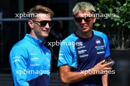 (L to R): Logan Sargeant (USA) Williams Racing with team mate Alexander Albon (THA) Williams Racing. 30.06.2023. Formula 1 World Championship, Rd 10, Austrian Grand Prix, Spielberg, Austria, Qualifying Day.