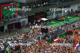 The podium (L to R): Charles Leclerc (MON) Ferrari, second; Max Verstappen (NLD) Red Bull Racing, race winner; Sergio Perez (MEX) Red Bull Racing, third. 02.07.2023. Formula 1 World Championship, Rd 10, Austrian Grand Prix, Spielberg, Austria, Race Day.