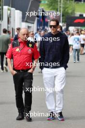 (L to R): Frederic Vasseur (FRA) Ferrari Team Principal with John Elkann (ITA) FIAT Chrysler Automobiles Chairman. 02.07.2023. Formula 1 World Championship, Rd 10, Austrian Grand Prix, Spielberg, Austria, Race Day.