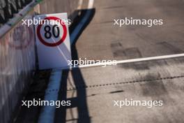 Circuit atmosphere - pit exit speed limit board. 29.06.2023. Formula 1 World Championship, Rd 10, Austrian Grand Prix, Spielberg, Austria, Preparation Day.