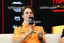 Oscar Piastri (AUS) McLaren in the FIA Press Conference. 29.06.2023. Formula 1 World Championship, Rd 10, Austrian Grand Prix, Spielberg, Austria, Preparation Day.