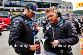 Esteban Ocon (FRA) Alpine F1 Team with Josh Peckett (GBR) Alpine F1 Team Race Engineer on the grid. 30.07.2023. Formula 1 World Championship, Rd 13, Belgian Grand Prix, Spa Francorchamps, Belgium, Race Day.