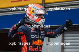 Race winner Max Verstappen (NLD) Red Bull Racing celebrates in parc ferme. 30.07.2023. Formula 1 World Championship, Rd 13, Belgian Grand Prix, Spa Francorchamps, Belgium, Race Day.