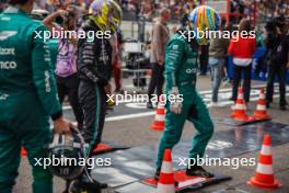 Fernando Alonso (ESP) Aston Martin F1 Team in parc ferme. 30.07.2023. Formula 1 World Championship, Rd 13, Belgian Grand Prix, Spa Francorchamps, Belgium, Race Day.