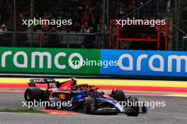 Alexander Albon (THA) Williams Racing FW45 and Carlos Sainz Jr (ESP) Ferrari SF-23 battle for position. 30.07.2023. Formula 1 World Championship, Rd 13, Belgian Grand Prix, Spa Francorchamps, Belgium, Race Day.