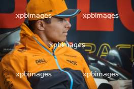 Lando Norris (GBR) McLaren in the FIA Press Conference. 27.07.2023. Formula 1 World Championship, Rd 13, Belgian Grand Prix, Spa Francorchamps, Belgium, Preparation Day.