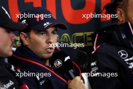 Sergio Perez (MEX) Red Bull Racing in the FIA Press Conference. 27.07.2023. Formula 1 World Championship, Rd 13, Belgian Grand Prix, Spa Francorchamps, Belgium, Preparation Day.
