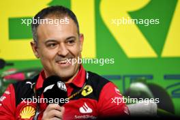 Diego Ioverno (ITA) Ferrari Sporting Director in the FIA Press Conference. 03.11.2023. Formula 1 World Championship, Rd 21, Brazilian Grand Prix, Sao Paulo, Brazil, Qualifying Day.