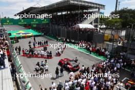 Drivers as the grid observes the national anthem. 05.11.2023. Formula 1 World Championship, Rd 21, Brazilian Grand Prix, Sao Paulo, Brazil, Race Day.