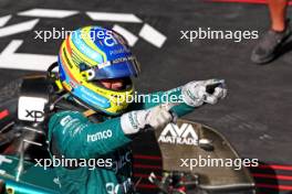 Fernando Alonso (ESP) Aston Martin F1 Team celebrates his third position in parc ferme. 05.11.2023. Formula 1 World Championship, Rd 21, Brazilian Grand Prix, Sao Paulo, Brazil, Race Day.