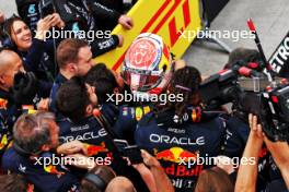 Race winner Max Verstappen (NLD) Red Bull Racing celebrates with the team in parc ferme. 18.06.2023. Formula 1 World Championship, Rd 9, Canadian Grand Prix, Montreal, Canada, Race Day.
