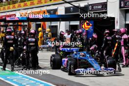 Pierre Gasly (FRA) Alpine F1 Team A523 makes a pit stop. 18.06.2023. Formula 1 World Championship, Rd 9, Canadian Grand Prix, Montreal, Canada, Race Day.