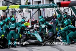 Lance Stroll (CDN) Aston Martin F1 Team AMR23 makes a pit stop. 18.06.2023. Formula 1 World Championship, Rd 9, Canadian Grand Prix, Montreal, Canada, Race Day.