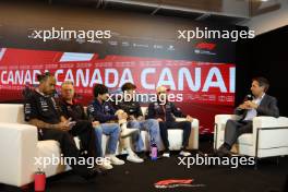(L to R): Lewis Hamilton (GBR) Mercedes AMG F1; Kevin Magnussen (DEN) Haas F1 Team; Yuki Tsunoda (JPN) AlphaTauri; Pierre Gasly (FRA) Alpine F1 Team; and Sergio Perez (MEX) Red Bull Racing, in the FIA Press Conference. 15.06.2023. Formula 1 World Championship, Rd 9, Canadian Grand Prix, Montreal, Canada, Preparation Day.