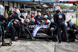 Alexander Albon (THA) Williams Racing FW45 makes a pit stop. 04.06.2023. Formula 1 World Championship, Rd 8, Spanish Grand Prix, Barcelona, Spain, Race Day.