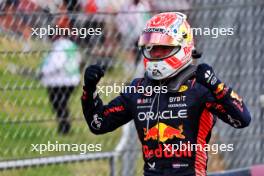Race winner Max Verstappen (NLD) Red Bull Racing celebrates in parc ferme. 09.07.2023. Formula 1 World Championship, Rd 11, British Grand Prix, Silverstone, England, Race Day.