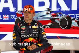 Max Verstappen (NLD) Red Bull Racing in the post qualifying FIA Press Conference. 08.07.2023. Formula 1 World Championship, Rd 11, British Grand Prix, Silverstone, England, Qualifying Day.
