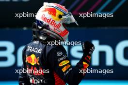 Pole sitter Max Verstappen (NLD) Red Bull Racing in qualifying parc ferme. 08.07.2023. Formula 1 World Championship, Rd 11, British Grand Prix, Silverstone, England, Qualifying Day.