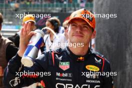 Pole sitter Max Verstappen (NLD) Red Bull Racing in qualifying parc ferme. 08.07.2023. Formula 1 World Championship, Rd 11, British Grand Prix, Silverstone, England, Qualifying Day.
