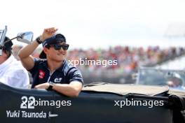 Yuki Tsunoda (JPN) AlphaTauri on the drivers' parade. 09.07.2023. Formula 1 World Championship, Rd 11, British Grand Prix, Silverstone, England, Race Day.