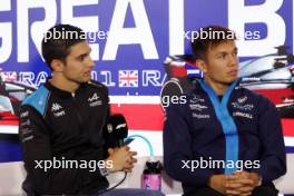 (L to R): Esteban Ocon (FRA) Alpine F1 Team and Alexander Albon (THA) Williams Racing in the FIA Press Conference. 06.07.2023. Formula 1 World Championship, Rd 11, British Grand Prix, Silverstone, England, Preparation Day.
