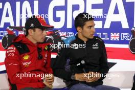 (L to R): Charles Leclerc (MON) Ferrari and Esteban Ocon (FRA) Alpine F1 Team in the FIA Press Conference. 06.07.2023. Formula 1 World Championship, Rd 11, British Grand Prix, Silverstone, England, Preparation Day.