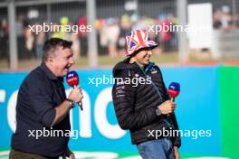 (L to R): David Croft (GBR) Sky Sports Commentator with Esteban Ocon (FRA) Alpine F1 Team. 06.07.2023. Formula 1 World Championship, Rd 11, British Grand Prix, Silverstone, England, Preparation Day.
