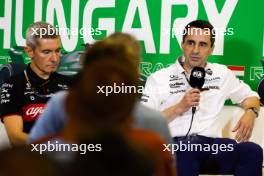 (L to R): Xevi Pujolar (ESP) Alfa Romeo F1 Team Head of Trackside Engineering and Dave Robson (GBR) Williams Racing Head of Vehicle Performance in the FIA Press Conference. 21.07.2023. Formula 1 World Championship, Rd 12, Hungarian Grand Prix, Budapest, Hungary, Practice Day.