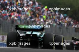 Fernando Alonso (ESP) Aston Martin F1 Team AMR23 leaves the pits. 21.07.2023. Formula 1 World Championship, Rd 12, Hungarian Grand Prix, Budapest, Hungary, Practice Day.